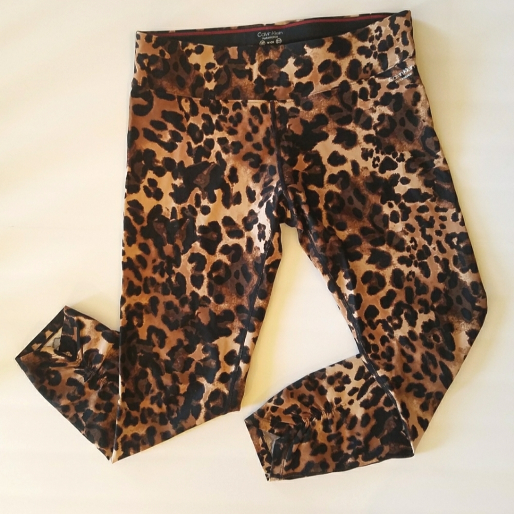 Leopard Print Yoga Capri Pants by Calvin Klein